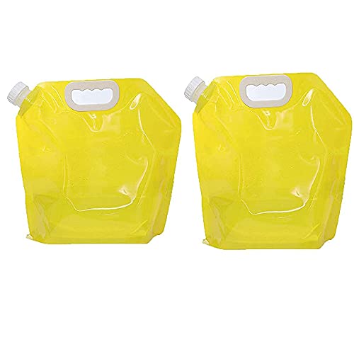 Syga 5 Liters Portable Collapsible Water Storage Tank Water Container Water Carrier Lifting Bag Camping Hiking Survival Kit Tool, Yellow