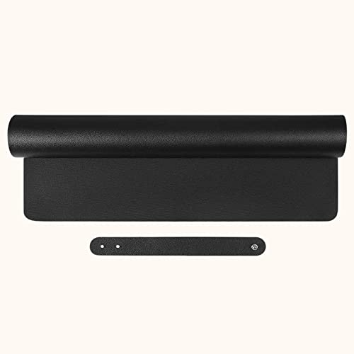 SYGA Desk Pad Protector Waterproof PU Desk Mat Blotters on Desktop Laptop Computer Gaming Keyboard Mouse Pad Non-Slip Desk Writing Mat Cover for Office & Home 90CM * 45CM Black & Black