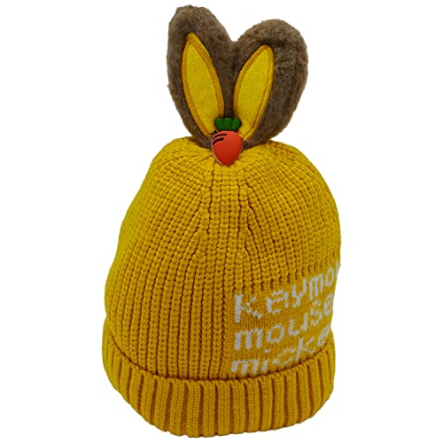 SYGA Baby's Wool Cap (Cap-MickeyMouse-Yellow_Yellow_6 Months-24 Months)