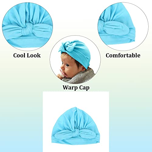 SYGA 1 Piece Cotton Hat Warp Turban Infant Photography Props_Sky Blue, Circumferrence: 14" to 17", for 1 to 4 Year Kids