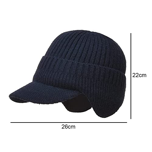 2 Pack Men's Winter Baseball Cap with Ear Flaps, Baseball Winter Hats with  Ear Flaps for Men Outdoor Walk Running