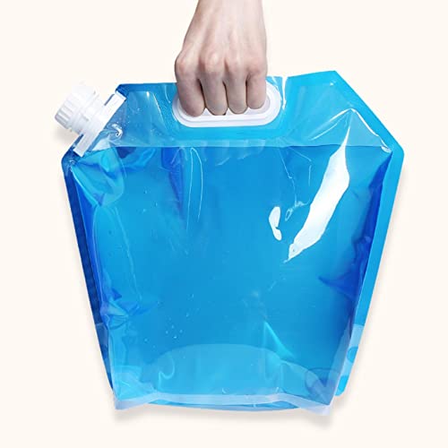 Syga 10 Liters Portable Collapsible Water Storage Tank Water Container Water Carrier Lifting Bag Camping Hiking Survival Kit Tool, Plastic- Blue