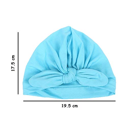 SYGA 1 Piece Cotton Hat Warp Turban Infant Photography Props_Sky Blue, Circumferrence: 14" to 17", for 1 to 4 Year Kids