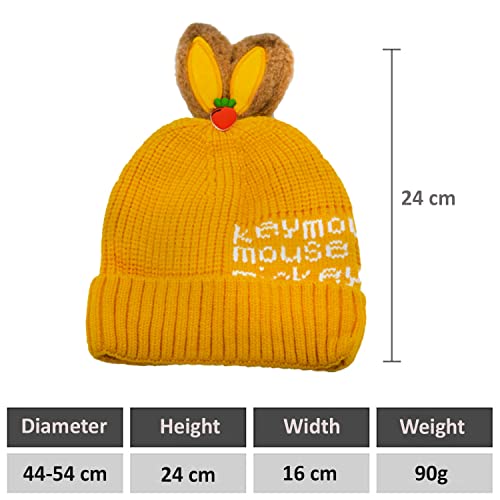 SYGA Baby's Wool Cap (Cap-MickeyMouse-Yellow_Yellow_6 Months-24 Months)