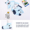 SYGA 5 Pairs Baby Girl Boys Non Slip Trainer Socks Toddlers Infant Socks Warm and Socks Cotton Stretch Crew Anti-Slip Baby Socks- Blue Puppy, 0-1 Years