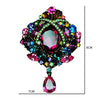 SYGA Women's Rhinestone Brooch Gorgeous Luxury Flower Colorful Crystal Brooch Teardrop Necklace Brooch Pin - WaterDrop