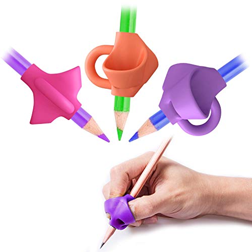 SYGA 3 Pcs Pencil Grips for Kids Handwriting, Children Pencil Holder Pen Writing Aid Grip Posture Correction Tool