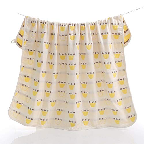 SYGA 110 cm Baby Swaddle Blankets 6 Layer Muslin Swaddle Wrap 100% Cotton Stroller Cover Receiving Blankets_CrownYellow