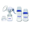 SYGA Manual Breast Feeding Pump with 150ml and 250ml Wide Neck Baby Feeding Bottle