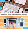 SYGA Desk Pad Protector Waterproof PU Desk Mat Blotters on Desktop Laptop Computer Gaming Keyboard Mouse Pad Non-Slip Desk Writing Mat Cover for Office & Home 90CM * 45CM Blue & Silver