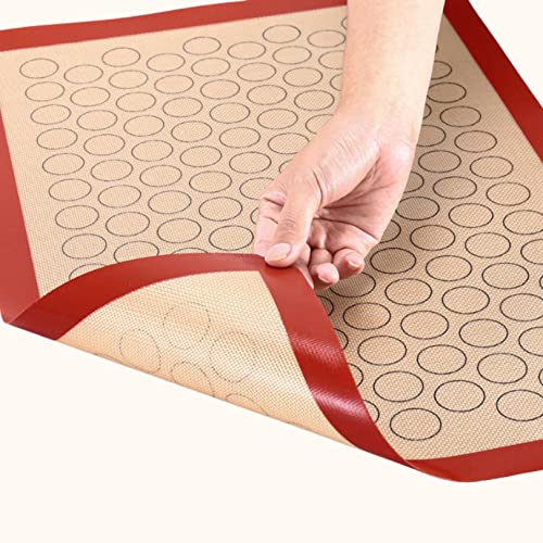 SYGA 1 Pieces Reusable Silicone Non-Stick Cookies Baking Mats for Moulds and Rolls, for Making Bread, Cakes, Macaroni, Buns and Loaves(Beige)