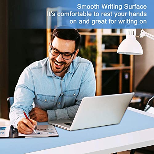 SYGA Desk Pad Protector Waterproof PU Desk Mat Blotters on Desktop Laptop Computer Gaming Keyboard Mouse Pad Non-Slip Desk Writing Mat Cover for Office & Home 90CM * 45CM Blue & Silver