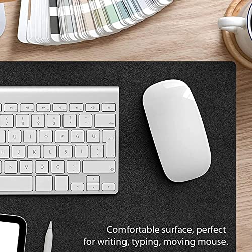 SYGA Desk Pad Protector Waterproof PU Desk Mat Blotters on Desktop Laptop Computer Gaming Keyboard Mouse Pad Non-Slip Desk Writing Mat Cover for Office & Home 90CM * 45CM Black & Black