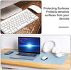 SYGA Desk Pad Protector Waterproof PU Desk Mat Blotters on Desktop Laptop Computer Gaming Keyboard Mouse Pad Non-Slip Desk Writing Mat Cover for Office & Home 90CM * 45CM Blue & Silver