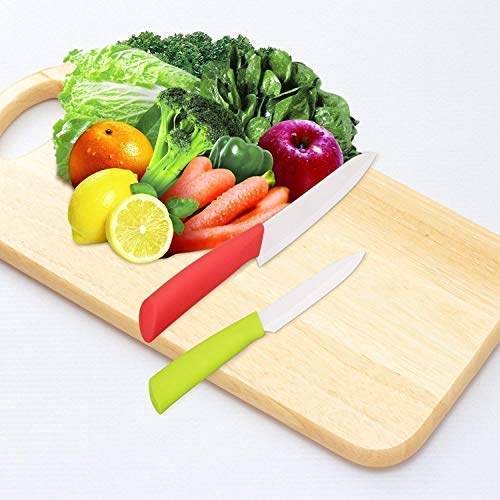 SYGA 6 Piece Ceramic Kitchen Knife Set and Vegetable Peeler Set with Adjustable Holder Stand_Multi