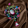 SYGA Women's Rhinestone Brooch Gorgeous Luxury Flower Colorful Crystal Brooch Teardrop Necklace Brooch Pin - WaterDrop