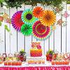 SYGA 6pcs/Set Round Wheel Colorful Paper Fans for Home&Party,Event Decoration.